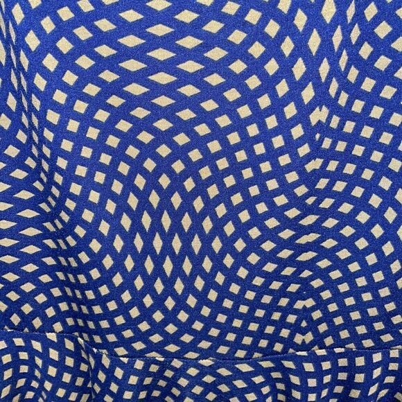 ✨LuLaRoe Blue & Taupe Patterned Nicole Dress - Picture 2 of 8